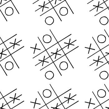 tic-tac-toe competition seamless pattern, hand drawn, stock vector illustration. tic-tac-toe competition seamless pattern, hand drawn