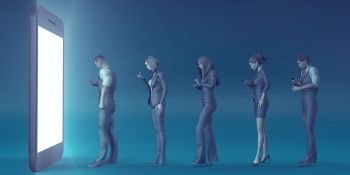 Technological Zombies with People Immersed in their Mobile Phones. Technological Zombies