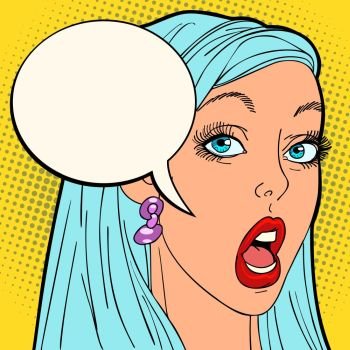 surprised pop art woman. Comic cartoon pop art retro vector illustration drawing. surprised pop art woman