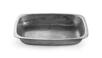 Old baking pan isolated on white with clipping path