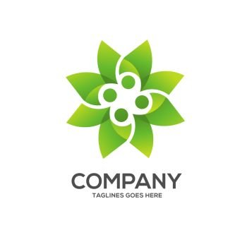 Eco environment green leaf nature community logo vector, Nature green leaf vector logo logotype