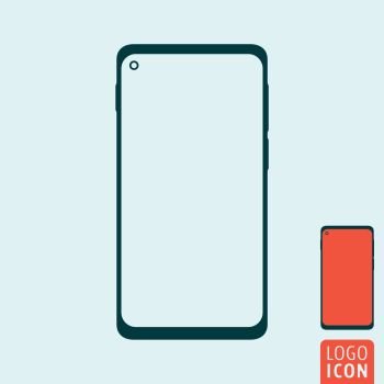 Abstract modern smartphone icon. Mobile phone frame simple flat design. Vector illustration.. Abstract modern smartphone icon. Mobile phone frame simple flat vector design
