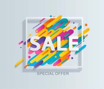 Sale banner template.Discount special offer price tag.Isolated Background for flyer,poster and shopping,marketing,selling,web,header.Abstract dynamic background for text,type,quote.Vector illustration. Sale banner template.