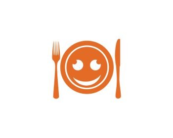 Fork, plate, spoon icon vector illustration