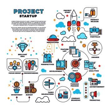 Startup, business project, product management, finance plan vector concept background. Management finance project, illustration of start new project. Startup, business project, product management, finance plan vector concept background
