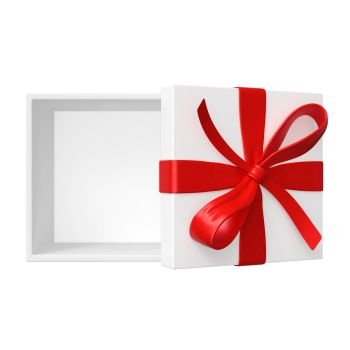 Gift box isolated on white background. 3d illustration. Gift box