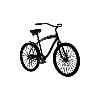 Bicycle icon in simple style isolated on white background. Cycling and walking  symbol. Bicycle icon, simple style