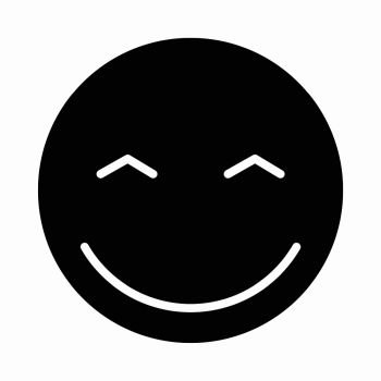 Smiling emoticon with smiling eyes icon in simple style isolated on white background. Smiling emoticon with smiling eyes icon