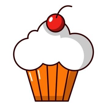 Sweet cupcake icon. Cartoon illustration of sweet cupcake vector icon for web design. Sweet cupcake icon, cartoon style