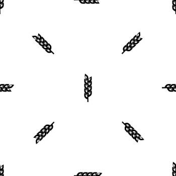 Grain spike pattern repeat seamless in black color for any design. Vector geometric illustration. Grain spike pattern seamless black