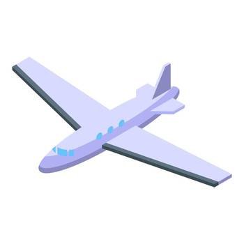 Airplane icon. Isometric of Airplane vector icon for web design isolated on white background. Airplane icon, isometric style