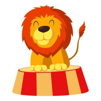Circus lion icon. Cartoon illustration of circus lion vector icon for web design. Circus lion icon, cartoon style