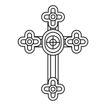 Christian cross jewelry icon. Outline illustration of christian cross jewelry vector icon for web. Christian cross jewelry icon, outline style
