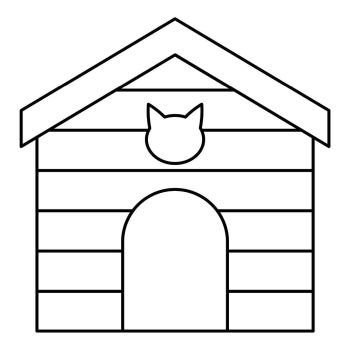 Pet house icon. Outline illustration of pet house vector icon for web. Pet house icon, outline style