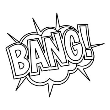 Bang, explosion icon. Outline illustration of Bang, explosion vector icon for web. Bang, explosion icon, outline style