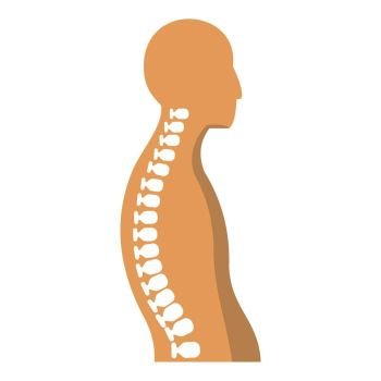 Human spine icon flat isolated on white background vector illustration. Human spine icon isolated