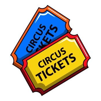 Circus tickets icon. Cartoon illustration of circus tickets vector icon for web. Circus tickets icon, cartoon style