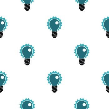 Blue electric bulb pattern seamless flat style for web vector illustration. Blue electric bulb pattern flat