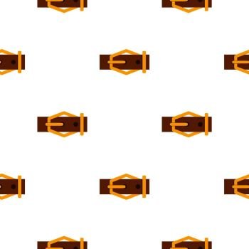 Brown leather belt pattern seamless flat style for web vector illustration. Brown leather belt pattern flat