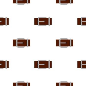 Brown elegant leather belt pattern seamless flat style for web vector illustration. Brown elegant leather belt pattern flat