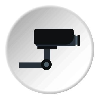 Surveillance camera icon in flat circle isolated vector illustration for web. Surveillance camera icon circle