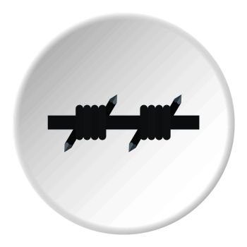 Barbed wire icon in flat circle isolated vector illustration for web. Barbed wire icon circle