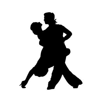Silhouette of a pair of dancers, ballroom and sports dances