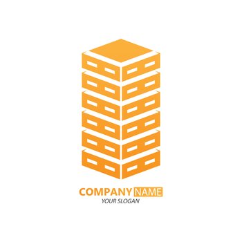 Template for a logo, brand, logo or sticker. The brand of a construction company, a business for hiring, buying and selling housing. Flat style