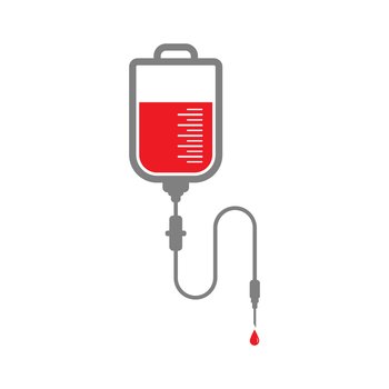 Medical dropper, blood transfusion. Vector icon in a flat style. Stock vector illustration