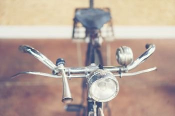 old bicycle in vintage filter image