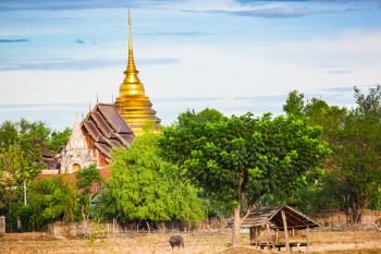 View of Wat Phra That Lampang Luang in Lampang, Thailand