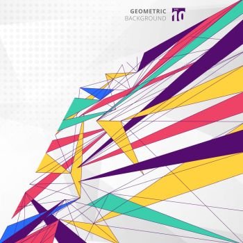 Abstract modern geometric colorful and lines triangle futuristic trendy design perspective background. Vector illustration