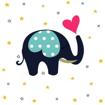 Baby Shower greeting card with Elephant