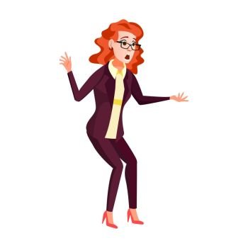 Office Worker Vector. Woman. Professional Officer, Clerk. Businessman Female. Lady Face Emotions. Isolated Flat Character Illustration
