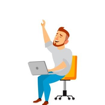 Business Character Vector. Working Man. Environment Process Creative Studio. Full Length. Designer, Manager. Poses, Face Emotions, Gestures. Flat Cartoon Illustration
