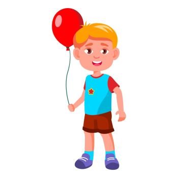 Boy Kindergarten Kid Poses Vector. Character Playing. Childish. Casual Clothe. For Presentation, Print, Invitation Design. Isolated Cartoon Illustration