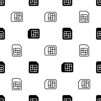 Sim Card Icon Seamless Pattern, Simcard, Cell, Mobile Phone Chip Card Vector Art Illustration