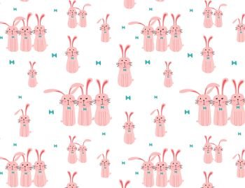 Cute bunny pattern background, Easter pattern for kids, Vector illustration.