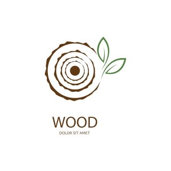Wood logo vector flat design