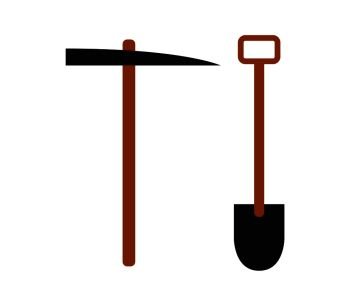 pickaxe and shovel icon