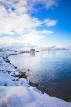 View of beautiful Ushuaia in winter. Patagonia, Argentina, South America
