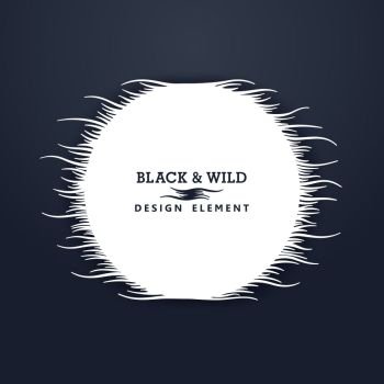 Black and Wild. Round composition from free form wavy lines. The motion effect on the horizontal.
 Vector design elements. . Abstract wavy lines design elements