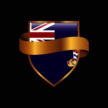 Cayman Islands flag Golden badge design vector