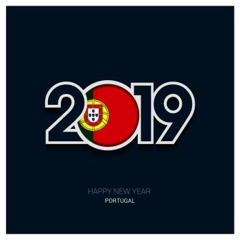 2019 Portugal Typography, Happy New Year Background