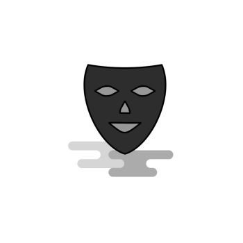 Mask Web Icon. Flat Line Filled Gray Icon Vector