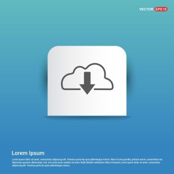 Cloud Download Icon - Blue Sticker button