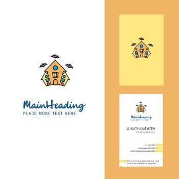 Hunted house  Creative Logo and business card. vertical Design Vector