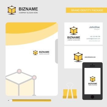 Cube Business Logo, File Cover Visiting Card and Mobile App Design. Vector Illustration