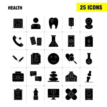 Health Solid Glyph Icon for Web, Print and Mobile UX/UI Kit. Such as: Monitor, Screen, Healthcare, Hospital, Medical, Telephone, Phone, Emergency, Eps 10 - Vector