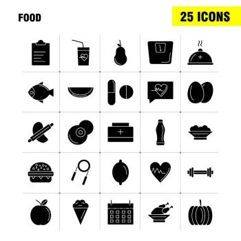 Food Solid Glyph Icon for Web, Print and Mobile UX/UI Kit. Such as: Drink, Glass, Heart, Beat, Medical, Medicine, Pills, Drug, Pictogram Pack. - Vector